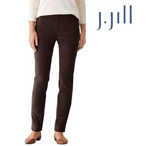 J. Jill Microwale Corduroy pants trousers pockets Dark Brown Walnut High Waist